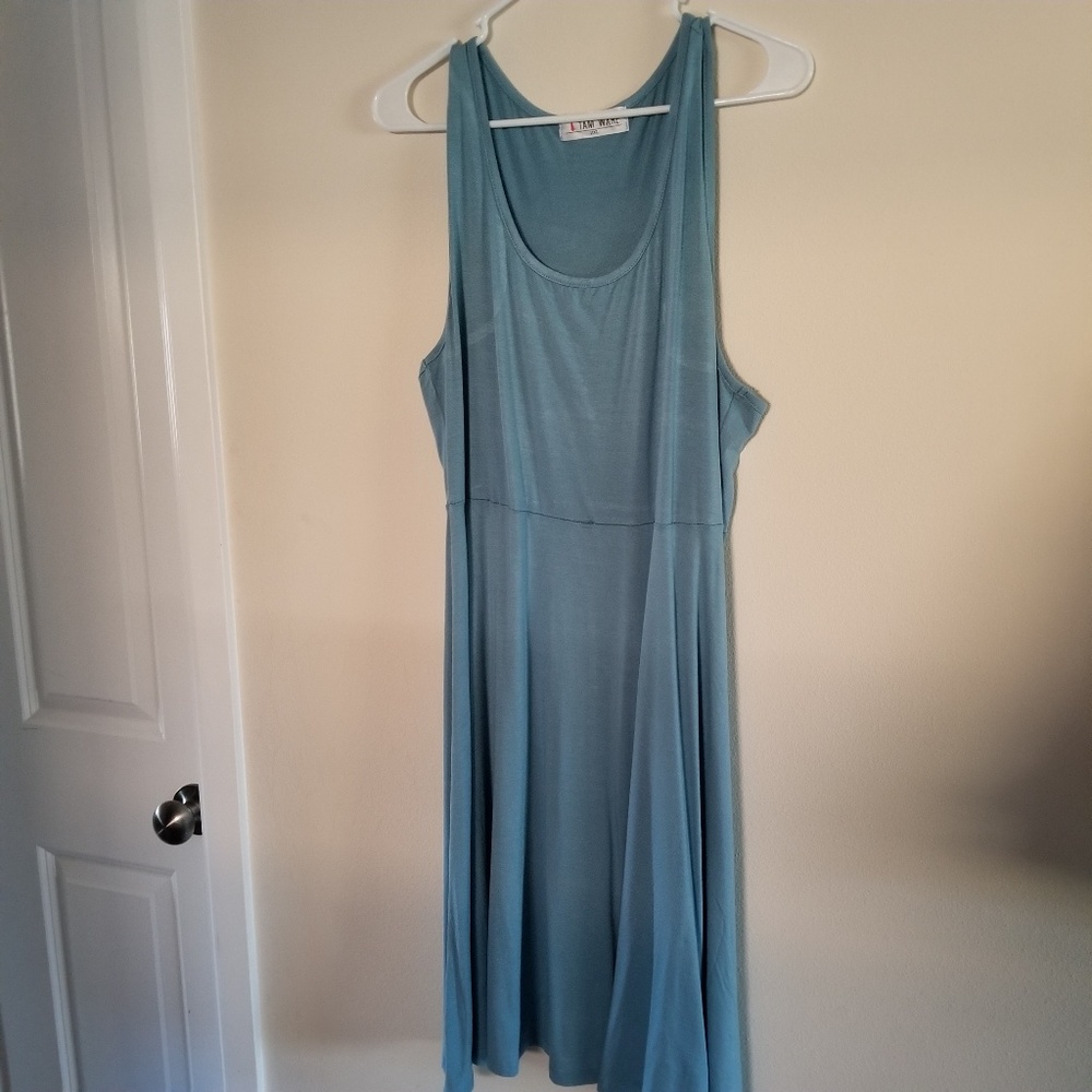 Teal Jersey Knit Skater Dress